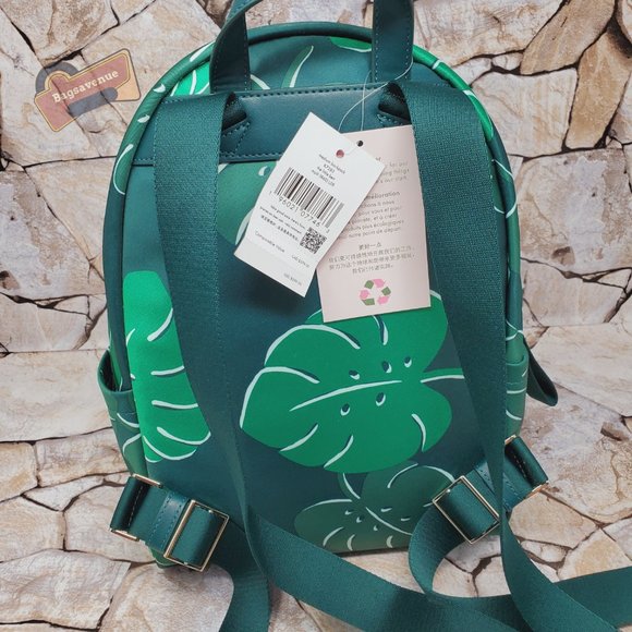 #bagsavenue fast ship Chelsea Monstera Leaves Medium Nylon Backpack Kate Spade main image 11